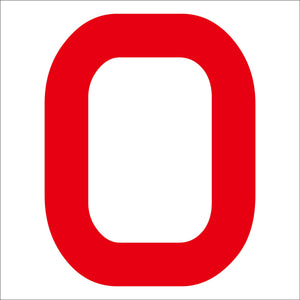 カッティングステッカー　英字Ｏ　文字高１００ｍｍ　赤