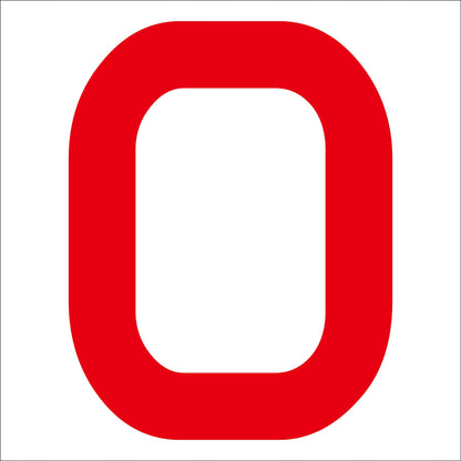 カッティングステッカー　英字Ｏ　文字高１００ｍｍ　赤