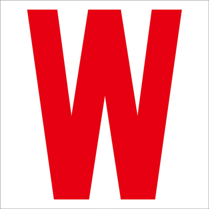 カッティングステッカー　英字Ｗ　文字高１００ｍｍ　赤