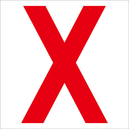 カッティングステッカー　英字Ｘ　文字高１００ｍｍ　赤
