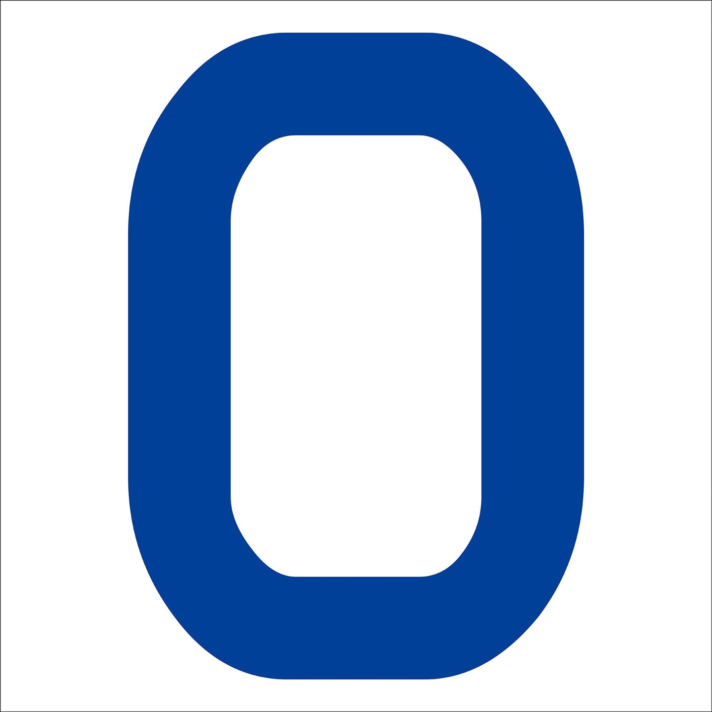 カッティングステッカー　数字０　文字高１００ｍｍ　青