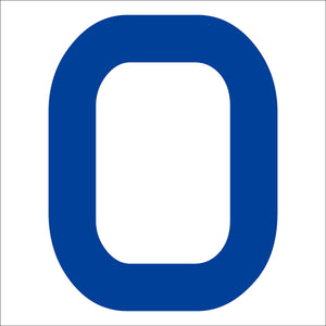 カッティングステッカー　英字Ｏ　文字高１００ｍｍ　青