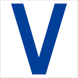 カッティングステッカー　英字Ｖ　文字高１００ｍｍ　青
