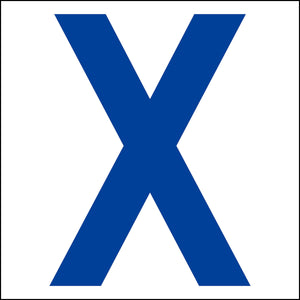 カッティングステッカー　英字Ｘ　文字高１００ｍｍ　青