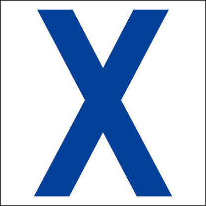 カッティングステッカー　英字Ｘ　文字高１００ｍｍ　青