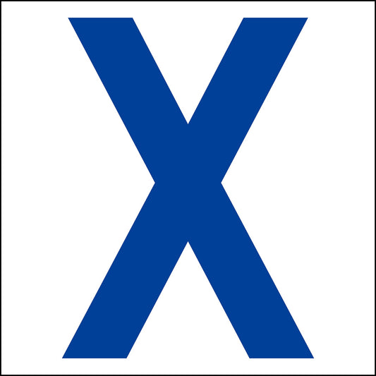 カッティングステッカー　英字Ｘ　文字高１００ｍｍ　青