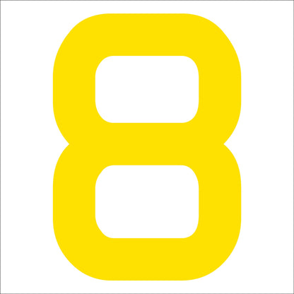 カッティングステッカー　数字８　文字高１００ｍｍ　黄
