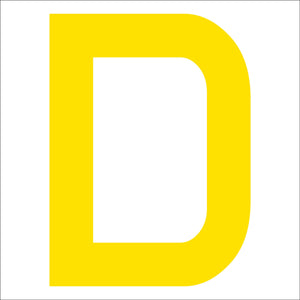 カッティングステッカー　英字Ｄ　文字高１００ｍｍ　黄