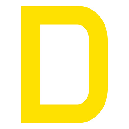 カッティングステッカー　英字Ｄ　文字高１００ｍｍ　黄