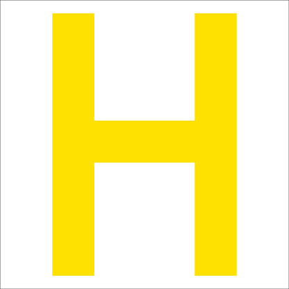 カッティングステッカー　英字Ｈ　文字高１００ｍｍ　黄