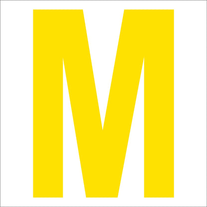 カッティングステッカー　英字Ｍ　文字高１００ｍｍ　黄