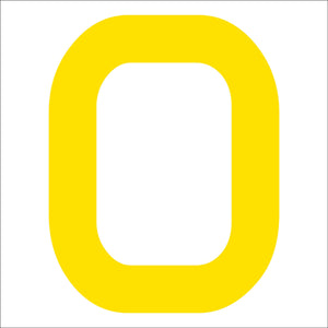 カッティングステッカー　英字Ｏ　文字高１００ｍｍ　黄