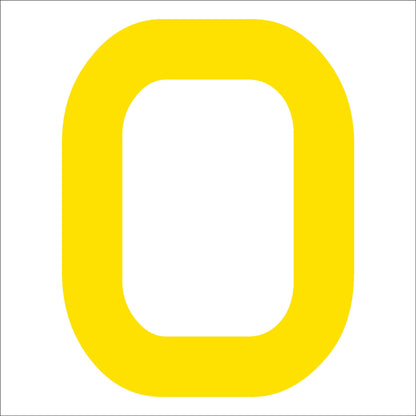 カッティングステッカー　英字Ｏ　文字高１００ｍｍ　黄
