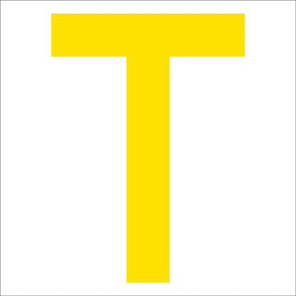 カッティングステッカー　英字Ｔ　文字高１００ｍｍ　黄