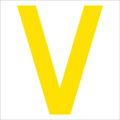カッティングステッカー　英字Ｖ　文字高１００ｍｍ　黄