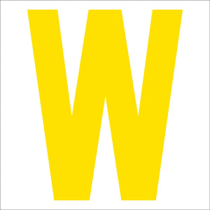 カッティングステッカー　英字Ｗ　文字高１００ｍｍ　黄