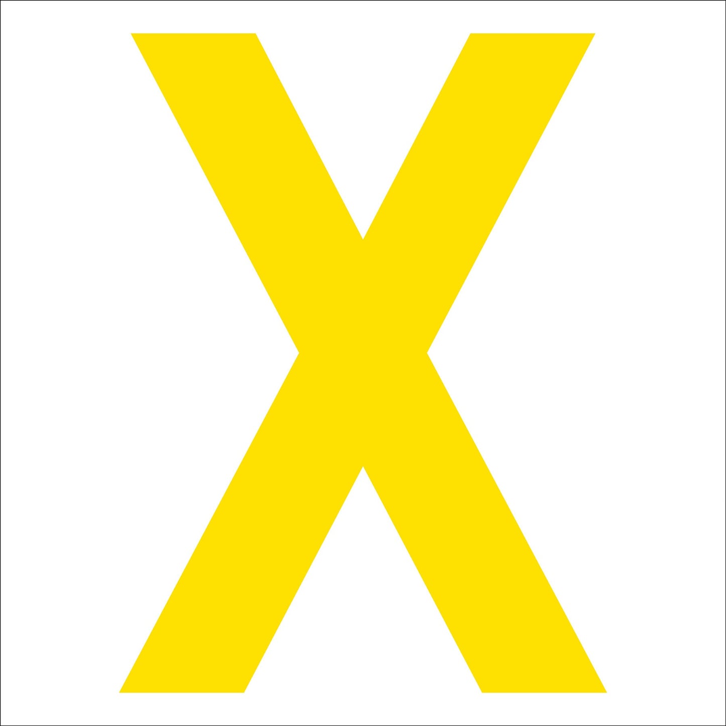 カッティングステッカー　英字Ｘ　文字高１００ｍｍ　黄