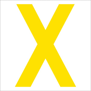 カッティングステッカー　英字Ｘ　文字高１００ｍｍ　黄