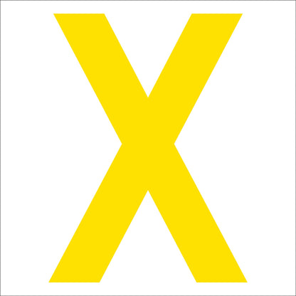 カッティングステッカー　英字Ｘ　文字高１００ｍｍ　黄