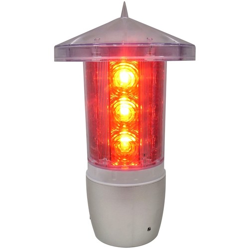 ソーラー式ＬＥＤ回転灯　ソラカ　ＪＳＬ－１８Ｒ（個人宅配送不可）
