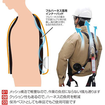 ＢＲ－１００００フルハーネス専用インナーパットメッシュベスト