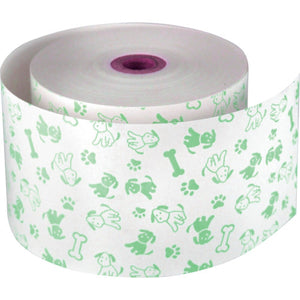 ファンシーレジ用紙　５８ｍｍ幅　犬　緑　２０巻入り