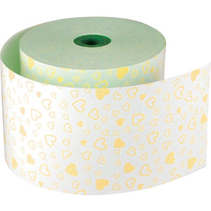 ファンシーレジ用紙　５８ｍｍ幅　ハート　クリーム　２０巻入り