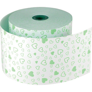 ファンシーレジ用紙　５８ｍｍ幅　ハート　緑　３巻入り