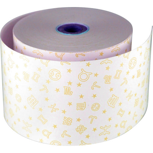 ファンシーレジ用紙　８０ｍｍ幅　星座　クリーム　８巻入り