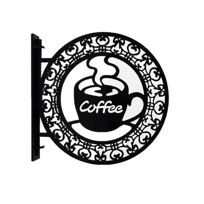 ツケレルン　１Ｗａｙピクトサイン（柄枠　コーヒー０２）　黒