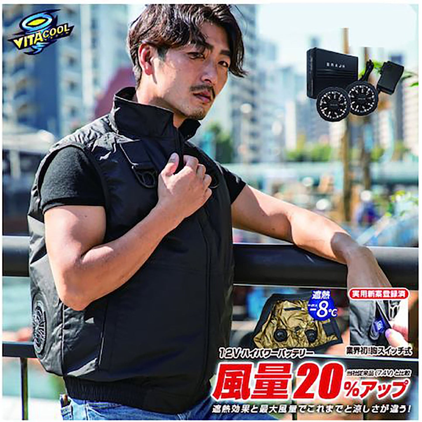 ＭＥＳＨ－ＢＲ－１２０３－１空調ベストフルハーネス対応服のみ杢ネイビーＭ－Ｌ