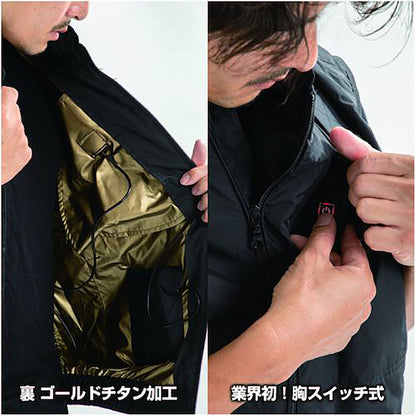 ＭＥＳＨ－ＢＲ－１２０３－１空調ベストフルハーネス対応服のみ杢ネイビーＬＬ－ＸＬ