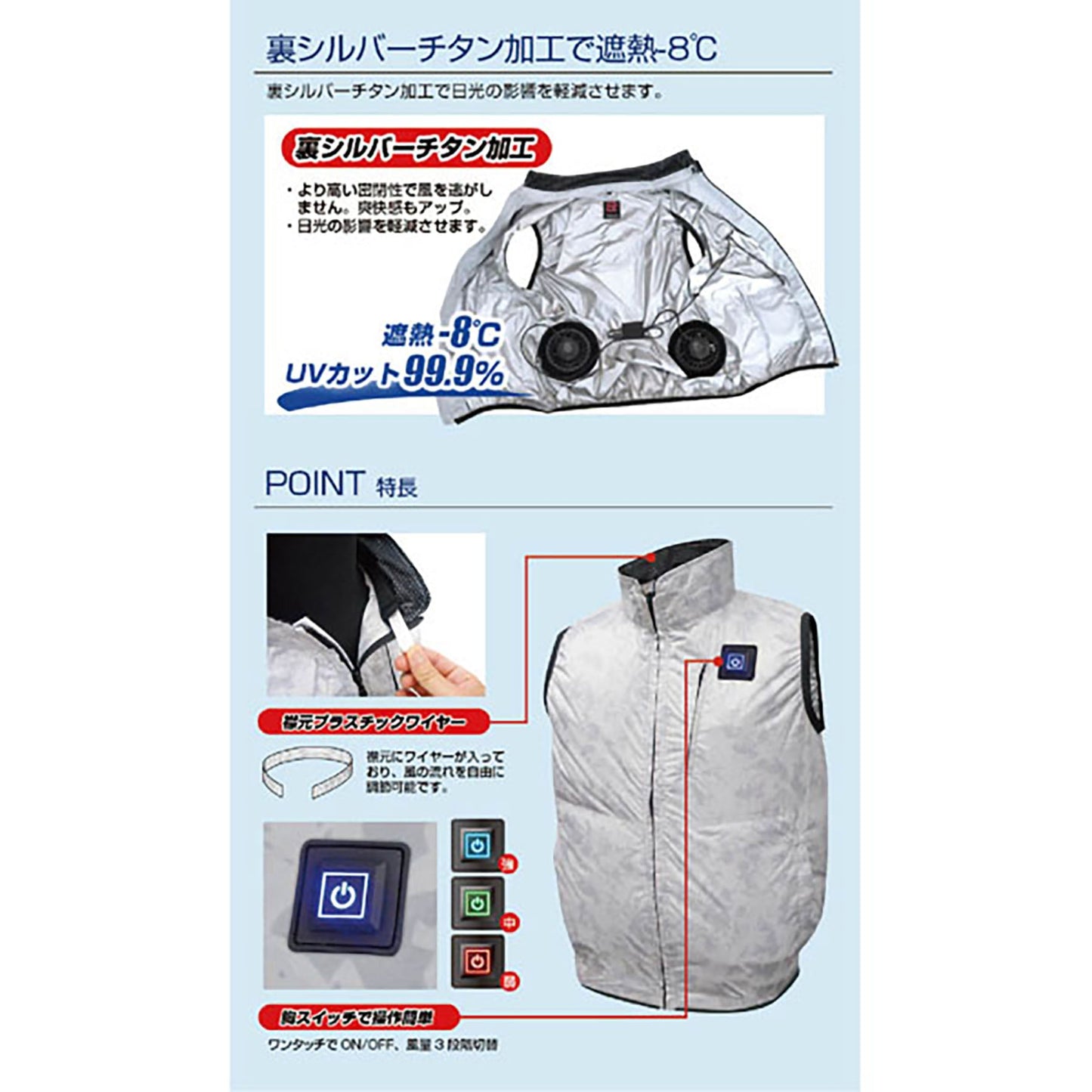 ＢＲ－Ｔ８１１８－１ハーネス対応　静電　帯電防止空調ベストブラックＭ－Ｌ服のみ