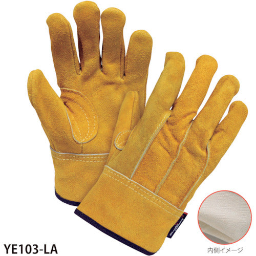 背縫い革手内綿付（イエロー）　ＹＥ１０３－ＬＡ