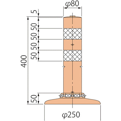 車線分離標スタンダードＰＡＴ－４０－２５０－Ｒ