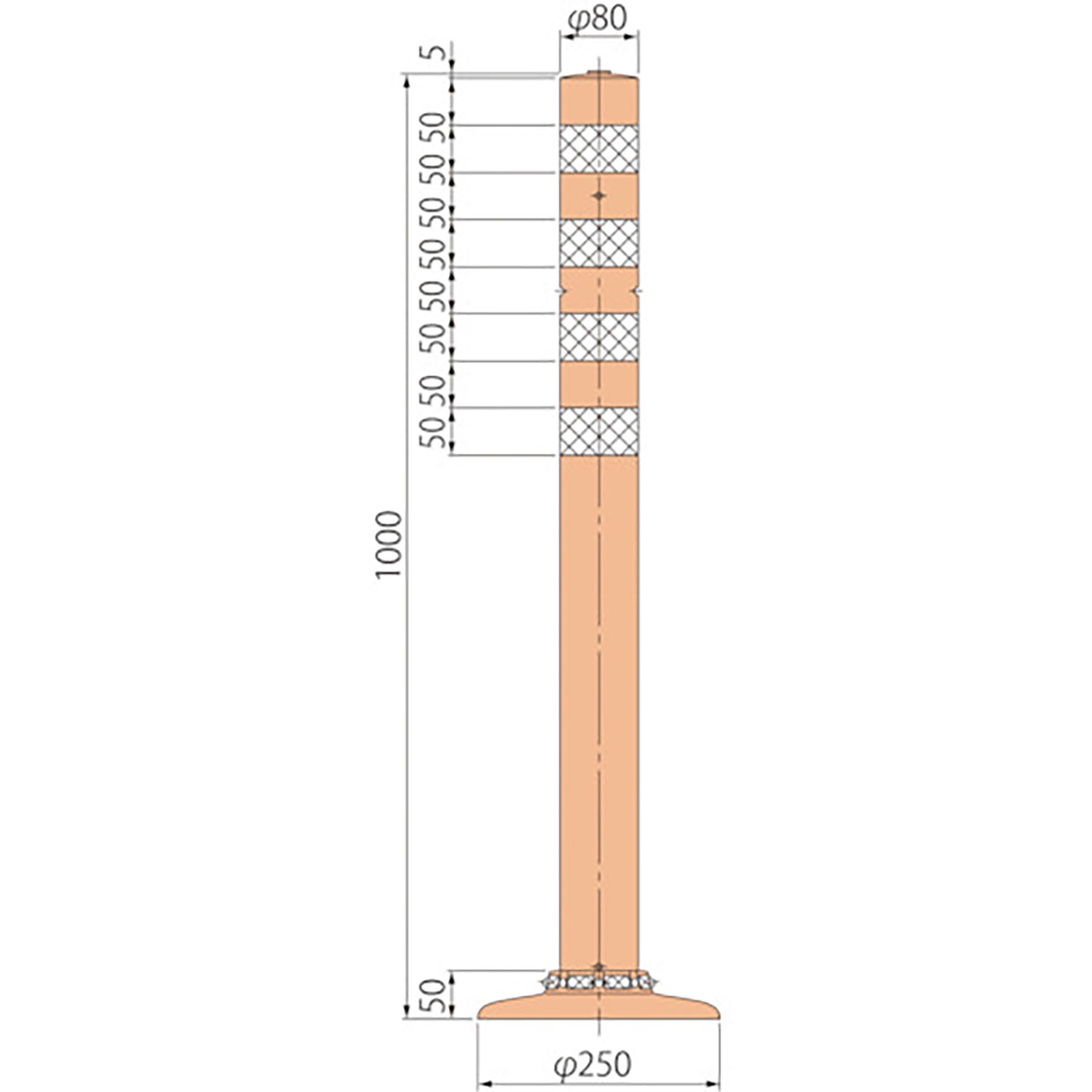 ポストコーンスタンダードPBT-100-250-R 6300029530 グリーンクロス : NOK ポストコーン スタンダードタイプ 着脱3本脚式 H800