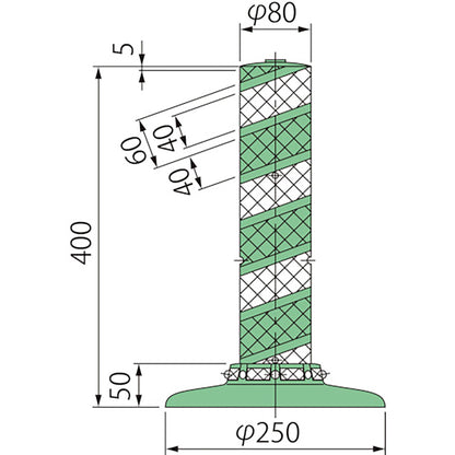 車線分離標全面反射ＬＡＴＲ－４０－２５０－Ｍ