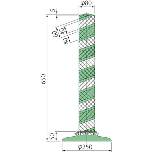 ポストコーン全面反射ＬＡＴＲ－６５－２５０－Ｍ