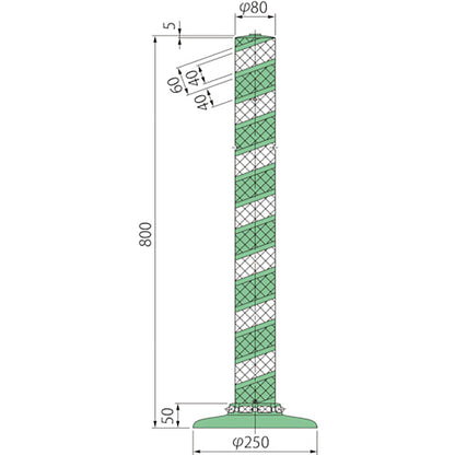 車線分離標全面反射ＬＡＴＲ－８０－２５０－Ｍ