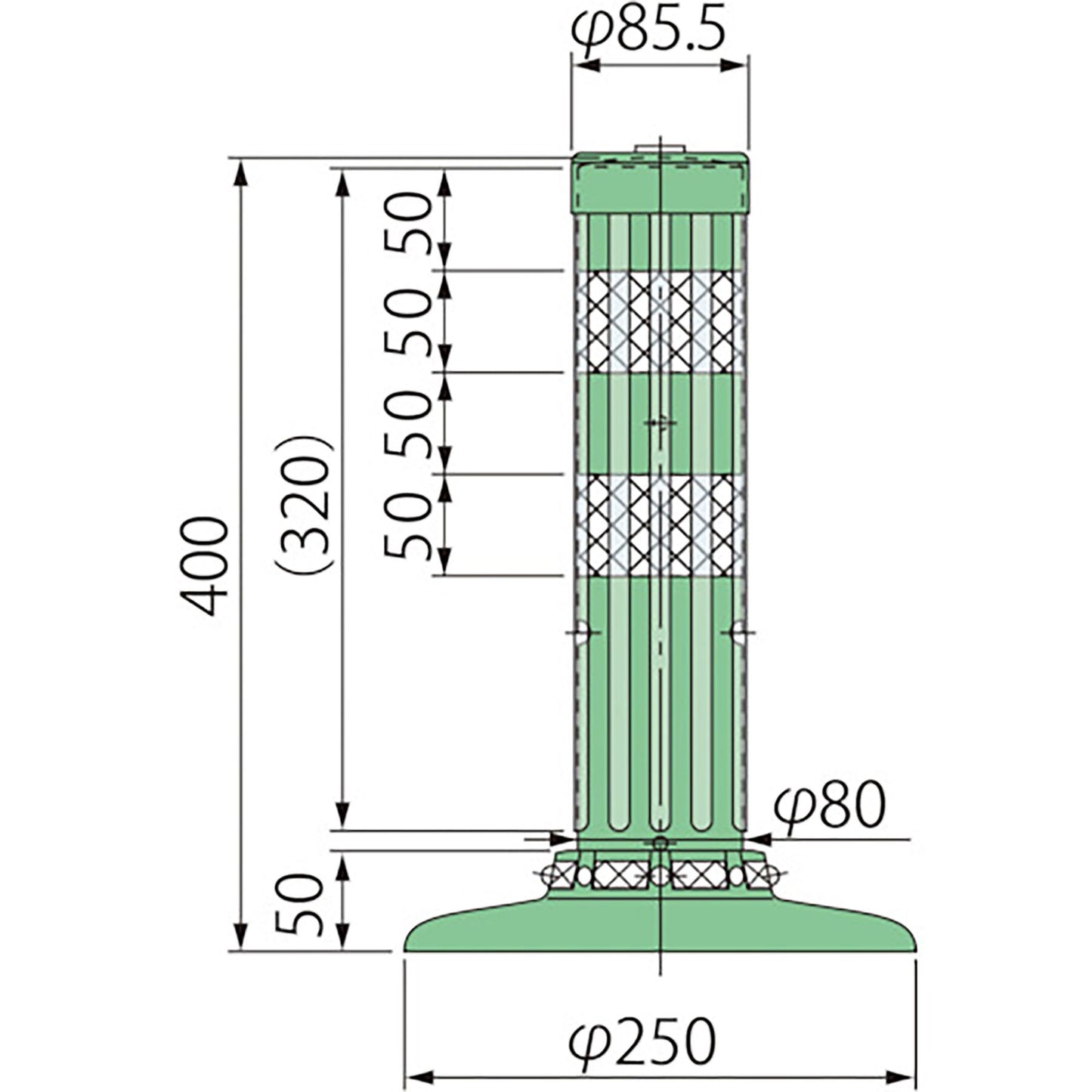 ポストコーン腰みの付防塵ＰＡＴＫ－４０－２５０－Ｍ