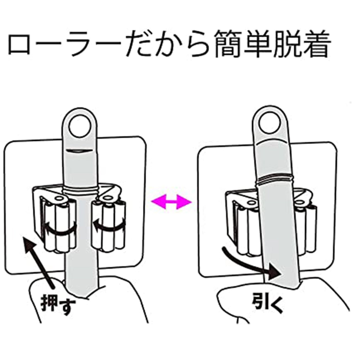 何度も貼れるローラーフック
