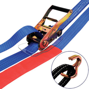 FREAK　ラッシングベルト青　幅５０ｍｍ×長さ１＋３ｍ　アイ/Jフック1.5ton