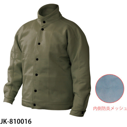 ボンレザーメッシュ　ブルゾン　カーキ３Ｌ　ＪＫ－８１００１６－３Ｌ