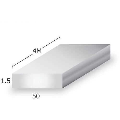 アルミフラットバー　アルマイト付　ｔ１．５Ｘ５０Ｘ４ｍ　シルバー