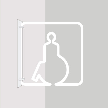 ツケレルン　３Ｗａｙピクトサイン（身障者　バリアフリー０１）　白