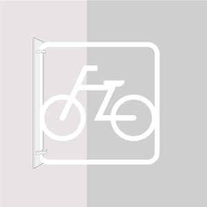 ツケレルン　３Ｗａｙピクトサイン（自転車置き場　駐輪場０１）　白