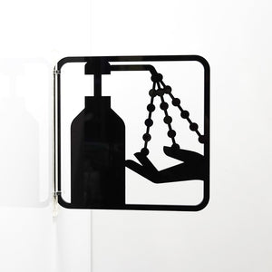 ツケレルン　３Ｗａｙピクトサイン（消毒　除菌０２）　黒