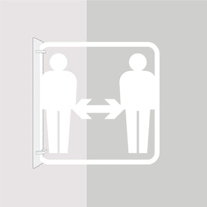 ツケレルン　３Ｗａｙピクトサイン（ソーシャルディスタンス）　白