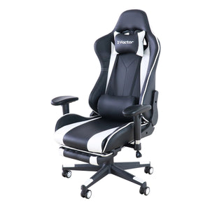 ゲーミングチェア　フットレスト付き　ＷＨ