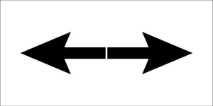 吹付けプレート　ステンシル　両矢印　長さ４８５ｍｍ